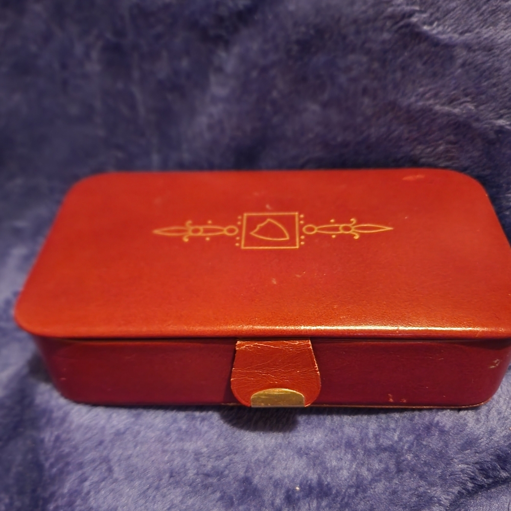 Rare Vintage Men's Leather Hickok Snap Closure Jewelry Keepsake  Box